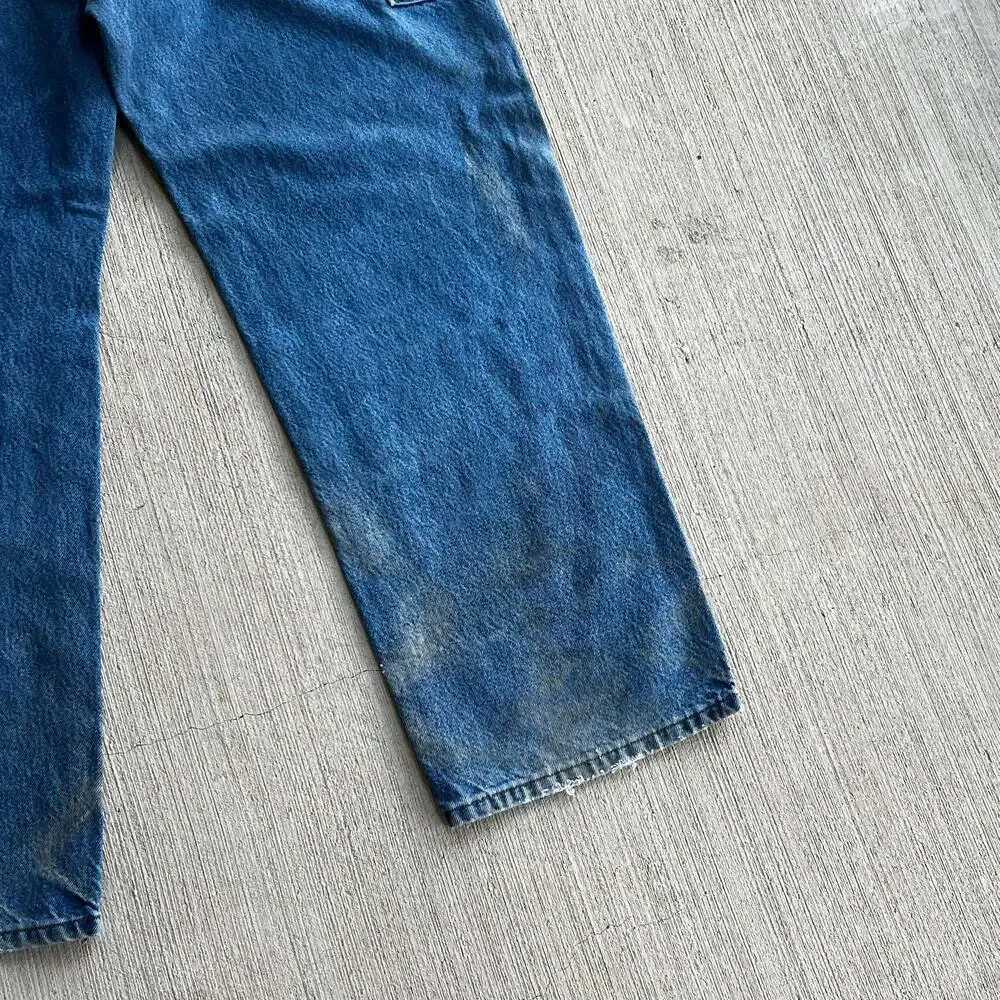 Carhartt denim blue jean double knee work wear carpenter pants